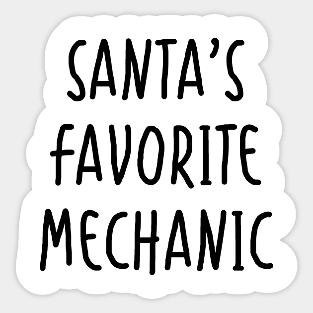 Santa's Favorite Mechanic Sticker by PeachAndPatches